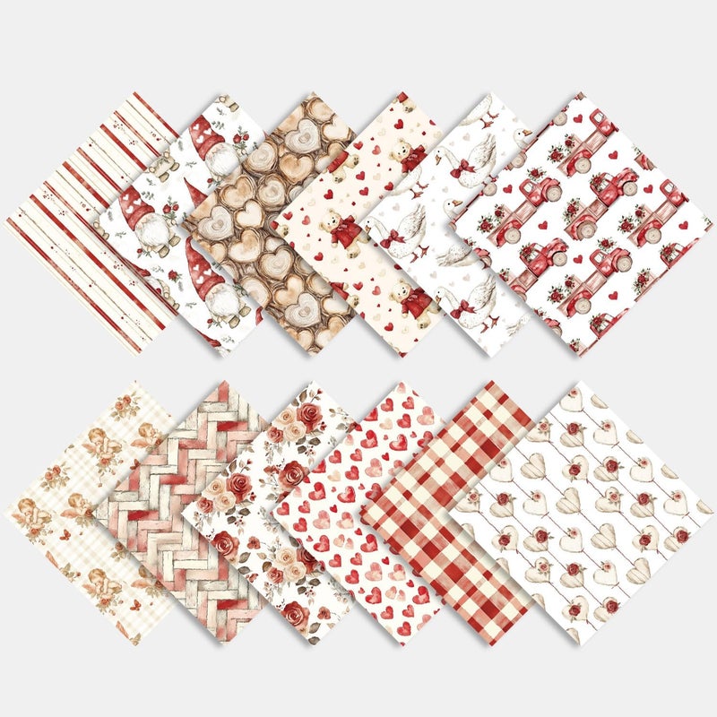 EAMOTOL 24 Sheets Cute Scrapbooking Paper Pad - 6inch Sweet Patterns Designed Supplies for Valentine Christmas DIY Crafts Cardstock Material Journals Collage Diary Gift Folded Wrapping - Image 5